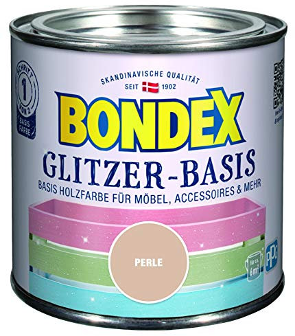 Bondex 424674 Glitzer-Basis perle 0,5 L - Farbe Mit Glitzer Für 6m² - Glitzerfarbe schützt Holz und schafft Glitzernde Blickfänge