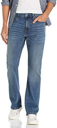 Amazon Essentials Men's Straight-Fit Bootcut Jeans - Discontinued Colours, Medium Blue Vintage, 34W / 30L