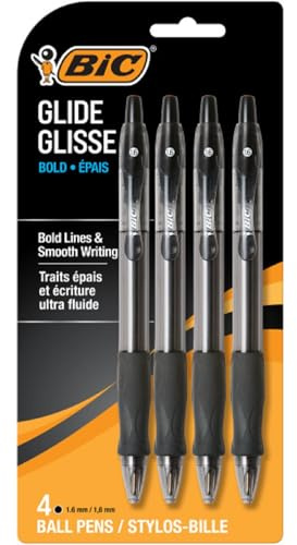 BIC Vlgbp41-Blk Velocity Bold Kugelschreiber, Schwarz, 4 Stück