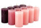 Rustikale Stumpenkerzen – 12 Stück - Wachskerzen/Rustickerzen/Adventskerzen Weihnachten (Rosa-Mix, Standard: Höhe 11cm / Ø 6cm)