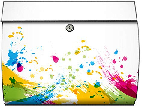 motivX-Ideenwerkstatt Briefkasten Swing Wandbriefkasten mit Motiv Bunte Pinselstriche
