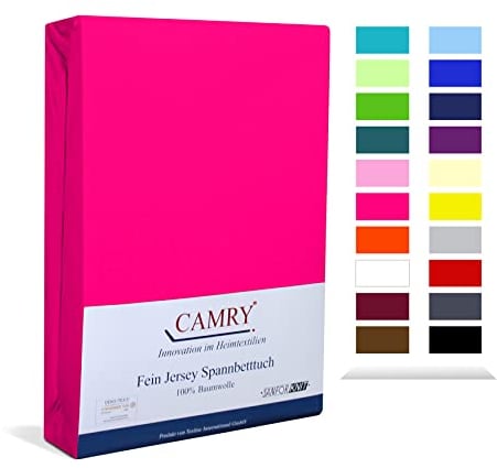 Camry Spannbettlaken 120x200cm - 130x200cm Pink Baumwolle Bettlaken Jersey Spannbetttuch Oeko-Tex 100