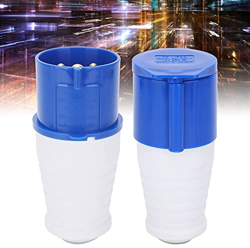Juego de 2 conectores de enchufe industrial, 3 pines, monofásico, resistente a explosiones, resistente al agua, 32 A, 220-250 V