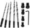 Lot de 12 forets à bois HSS #4, 6, 8, 10, 12, tige de 6,35 mm avec forets coniques en acier rapide et clé hexagonale pour changement rapide, bois, accessoires pour perceuses