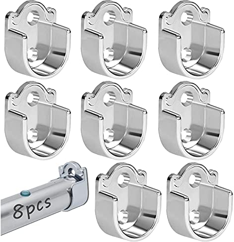 Kleiderstangen Halterung Wand 25mm Flansch Halterung 8 Stück Kleiderstangen Halterung Schrank U FöRmige Flansch Holder Zinklegierung Für Schrankaufhänger Duschvorhangstange Gardinenstange