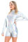 Odizli Damen Leder Lack Langarm Body Catsuit Wetlook Gymnastikanzug Top Ballett Trikot Turnanzug Ballettanzug Ballettkleidung Gl�nzende Metallic Oberteile Kost�m Einteiler Sport Ballettbody A#Wei� M