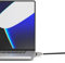 Compulocks Ledge Lock - Adaptador para MacBook Pro de 16 Pulgadas M1, M2, M3 y M4 con candado de Cable Combinado, Color Plateado