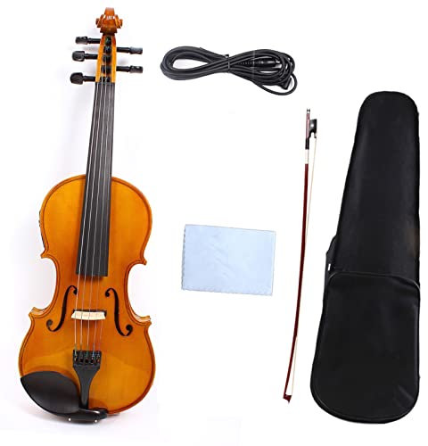 Instrument de Violon 5 Cordes Violon Électrique Violon Acoustique 4/4 Épinette D'érable avec Casse À Arc11