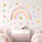 Tanlaby Große Regenbogen Wandtattoo Boho Regenbogen Wandsticker Farbenfrohe Stern Wandaufkleber für Kinder Mädchen Babyzimmer Wohnzimmer Schlafzimmer Kinderzimmer Hause Wanddekoration