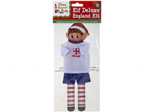 Elves Behaving Badly Naughty Elf England Football Kit Elves Christmas Figure Accessories Festive Outfit World Cup