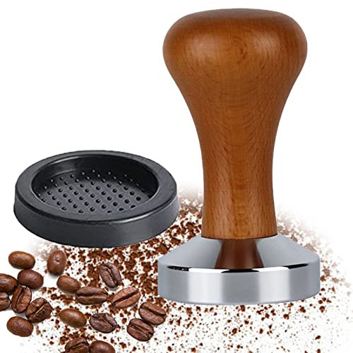 PEFOLOC Kaffee Tamper aus Edelstahl,Espresso Tamper Set,Kaffee-Tamper Espressopresse mit Tamper Matte,Kaffeestampfer 51 mm,für Cafes und Kaffeeliebhaber