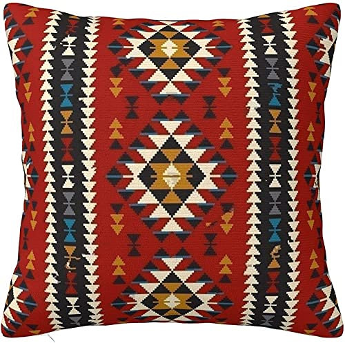 Quadrat Sofakissenbezug Gebürtiger Südwestamerikanischer Aztekischer Navajo Wurfkissenbezug Luxus Kissen-Bezug Vintage Kissenhülle 45X45Cm Für Patio Wohnzimmer Balkon