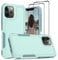 Jeylly for iPhone 12 Pro Max Case and Screen Protector, Heavy Duty Shockproof Cover for Women Men Girls Boys, Support Wireless Charging Phone Case for iPhone 12 Pro Max 6.7 inch, Turquoise