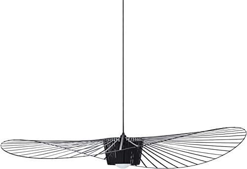 Msyyuu Suspension RéTro Vertigo Salon Lustre, Fibre De Verre + PolyuréThane De Chapeau Design Moderne Salon Cuisine Salle De Bain ÉClairage DéCoratif, E27 (Noir1, 120cm)