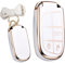 TECART Coque de protection pour clé de voiture intelligente - Convient pour Chrysler 300C Jeep Renegade Compass Grand Cherokee Dodge FIAT 500X - En TPU - Accessoire de clé de voiture - Avec 3 boutons