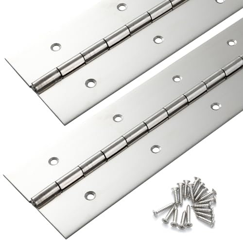 2 Pack Marine Grade Heavy Duty Piano Hinge 36 Inch x 2 Inch Width, True 0.060'' Thick Stainless Steel Piano Hinge for Heavy Duty Cabinet, Door, Toolbox, Metal Plate, Furniture, Industrial Project