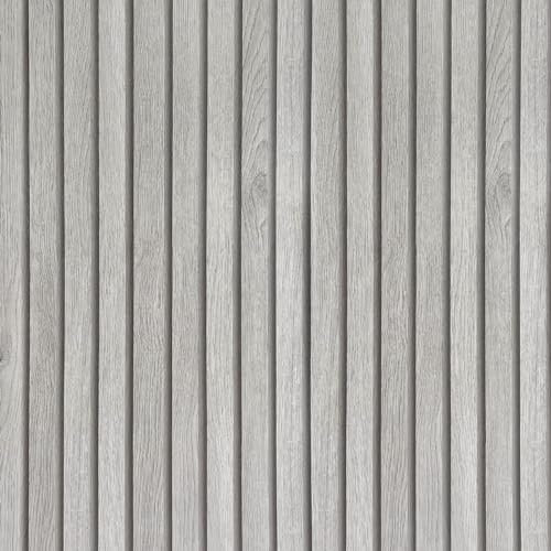 Shackcom Wood Slat Wallpaper 40 x 600cm, Removable Stick On Wood Panel Wallpaper Self Adhesive Contact Paper for Countertop Furniture Kitchen Wall Cabinet Shelf (Grey White)