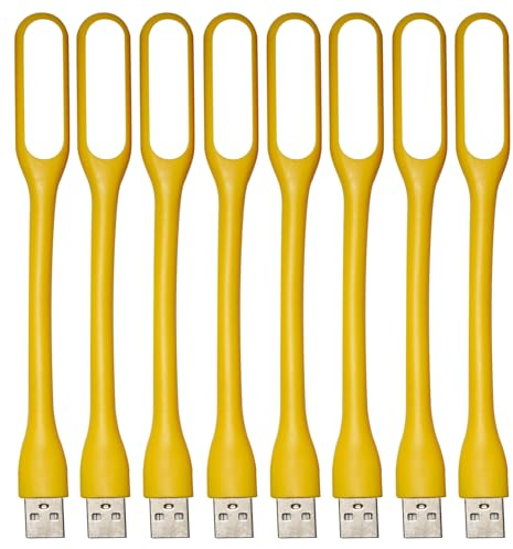 EBYPHAN Mini luce USB per tastiera, lampada flessibile per laptop, illuminazione regolabile (struttura a collo di cigno, sorgente LED) (giallo)