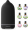 Essential Oil Diffuser Black Ceramic Ultrasonic Aromatherapy Oil diffuser with 6 Essential Oil Set 4 Timer Setting Waterless Auto Shut-Off and 7 LED lights for Home Office Yoga 150ml