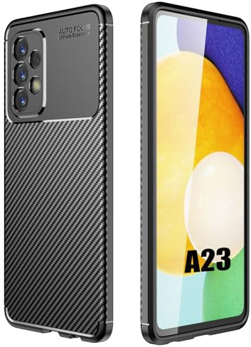 Hülle Kompatibel mit Samsung Galaxy A23 | Handyhülle Silikon Back Cover Case für Galaxy A23 TPU Bumper | Schwarz