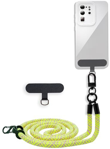 Cadorabo Handykette kompatibel mit WIKO Y81 in GELB - Necklace Hülle mit Verstellbaren Band Kordel zum Umhängen