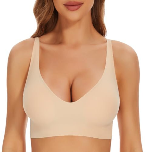 MELLIEX Reggiseno Senza Ferretto Push Up Bralette Senza Cuciture Regolabile Reggiseno Supporto Completo e Cinghie Regolabili Top Corsetto, Nudo, 2XL