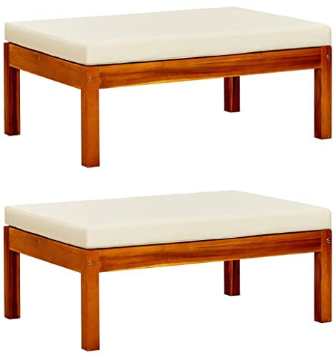 TEHTX7 Gartenhocker Hocker Sitzhocker für Camping Garten Terrasse Balkon 2 STK. Massivholz Akazie