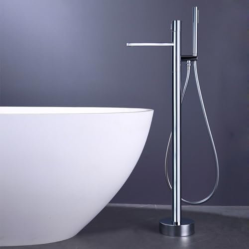 XJTNLB Robinet Baignoire avec Douchette Chrome Robinet de Sol de Baignoire Mitigeur Monocommande Douche-Un