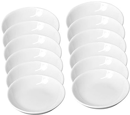 PLAFOPE 12piezas Platos De Cerámica Para Pintura Bandejas Redondas Para Tinta y Caligrafía Prácticos y Fáciles De Limpiar Para Estudiantes y Amantes Del Arte