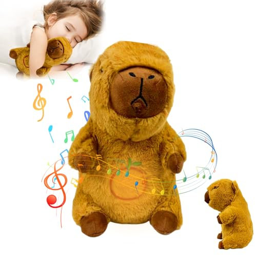 Yootiko Schlummer Otter Kuscheltier, Schlafendes Plüschtier mit Atmung und Musik kuscheliges Einzigartiges Einschlafhilfe Babys für Neugeborene Neugeborenes Baby Geschenk Ideales Baby Spielzeug