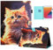 Auslbin Colorida de PU Funda iPad 10.2 9/8/7 Gen 2021/2020/2019 Pulgadas, Colorida y con Movimiento, Diseño Hermoso, Funda Abatible con Soporte, Gato