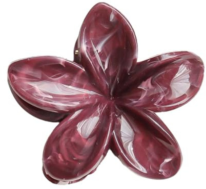 Lot de 2 épingles à cheveux florales pour femme - Pinces à cheveux en résine plastique antidérapante - Pinces à cheveux pour femme - Accessoire de coiffure pour un port quotidien - Bordeaux