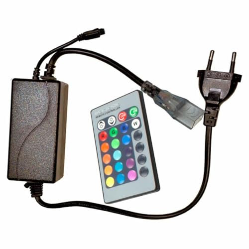 Brightium RGB-LED-Streifen-Controller, 230 V, 24 Funktionen, ideal für die Anpassung von Umgebungsbeleuchtung und dekorativer Beleuchtung.