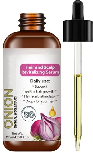 Zwiebel-Haarserum, nährendes Serum mit Rosmarinextrakt für trockenes und geschädigtes Haar, Haarwachstum reduziert Frizz verbessert den Glanz, leichte Formel für