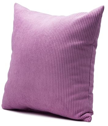 Gözze - Kissen Capri, Dekokissen in Feincord-Optik, Weiches Sofakissen mit Füllung, 100% Polyester, 60 x 60 cm - Flieder