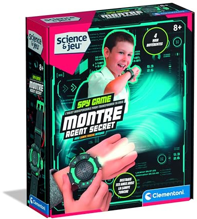 Montre Agent Secret Accessoire Espion Fonctions et Gadgets Enfant Dès 8 Ans | Jeu de rôle d'espionnage bien complet avec astuces cachées à bien découvrir | accessoires interactifs inclus | idée cadeau