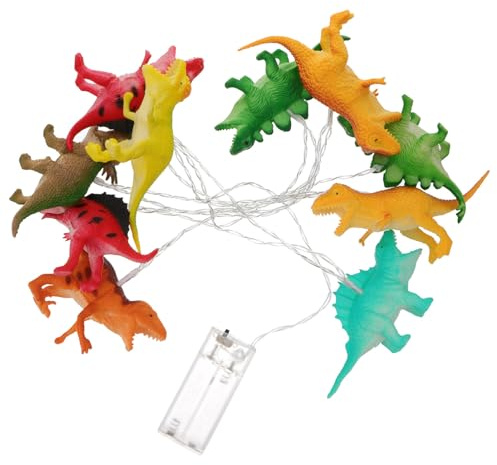 Cabilock 1 Satz Dinosaurier Lichterkette für Kinderzimmer | Eisen, 8 oder 10 Lichter, 4, 5 V und 10 W, Cartoon Deko für Zuhause und Schlafzimmer