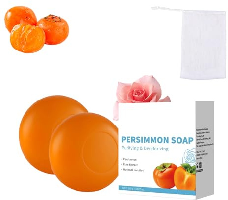 Persimmon Soap Bar for Body Odor Control, Natural Deodorant Soap for Old People Smell & Strong Odor, Persimmon Stückseife für Frauen und Männer, Beseitigung von Körpergerüchen (2)
