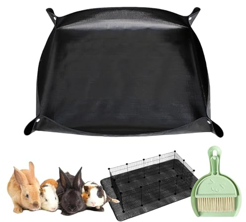 XLTBOMS Waschbare Käfig Unterlage 150 x 100 cm Schwarz Meerschweinchen | Wasserdichte Matte, Wiederverwendbare, für Kaninchen, Meerschweinchen, Hamster und andere Kleintiere