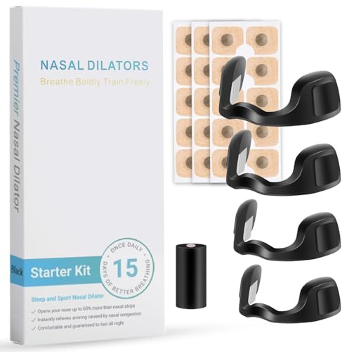 Ecarteur Nasal Anti Ronflement Efficace Puissant, Bande Nasale Magnétique Ajustement, Forte Tenue pour Le Sport & Meilleure Qualité de Sommeil, Meilleure Respiration En Cas de Nez Bouché (BLACK)
