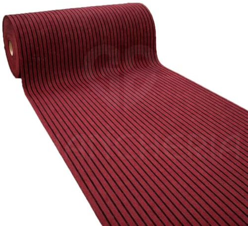 GBiancheria Passatoia Asciugapassi Antiscivolo H 66 cm – Tappeto a Righe Assorbente 1250 gr/m² – Spessore 5 mm – Uso Interno ed Esterno Coperto – 5 Colori (Rosso, 66x150 cm)