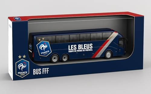 Megableu Bus FFF Équipe de France - Miniature à Friction 1:50, 28 cm | Licence officielle FFF dès 4 ans - Bus Les Bleus sans piles, à pousser pour avancer, conçu pour jouer ou exposer