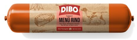 DIBO Kochwurst Menü Rind 8kg (10 x 800g) für Hund – hochwertiges Alleinfuttermittel mit 87% Rindfleisch – Schonend gegarte Hundewurst mit Gemüse