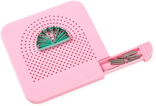 ODETOJOY Quilling Board with Pins Storage Paper Grid Guide Crafting Winder Roll Square Folding Craft Tools for Beginners (Pink)