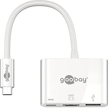 Goobay 62104 USB-C Multiport-Adapter HDMI, PD, weiß