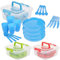 21 pièces en plastique pour pique-nique, camping, fête, dîner, tasses, couverts