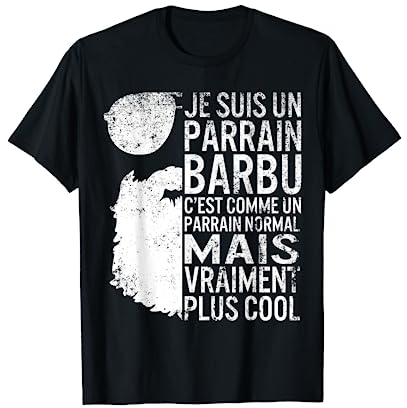 Tee shirt Parrain Barbu Normal Cool Grandpère Fête Des Pères T-Shirt
