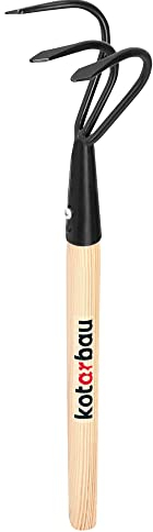 KOTARBAU® Coltivatore Manuale con 3 Denti Piccoli Artiglio da Giardino in Acciaio con Manico in Legno 41cm Sarchiello da Giardino Zappatrice Manuale Accessori da Giardino Strumenti per il Giardinaggio