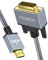 Cable HDMI a DVI, YOJOCK DIV a HDMI 2M bidireccional HDMI macho a DVI (24+1) cable trenzado macho, compatible con 1080P Full HD compatible con Roku, laptop, PS3/4, Xbox One, Blue-ray