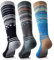 OutdoorMaster 3 Paar Unisex Merinowolle Skisocken für Damen & Herren, Winter Snowboarding Atmungsaktive Socken für Outdoor-Sportarten mit OTC Design/Anti-Rutsch-Bündchen